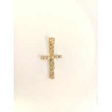 ΓΥΝΑΙΚΕΙΟΣ ΣΤΑΥΡΟΣ ΧΡΥΣΟ ΠΕΡΙΓΡΑΜΜΑ ΛΕΥΚΟ (ΠΕΤΡΕΣ ΖΙΡΓΚΟΝ) ΚΕΝΤΡΟ K14 CRWG101 - ΣΤ1054